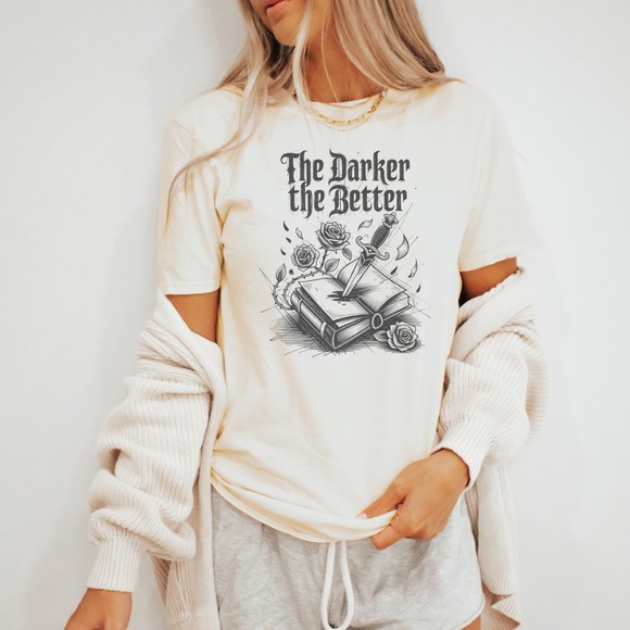 Gildan Tops - The Darker the Better Gothic Dagger Rose Graphic Tee